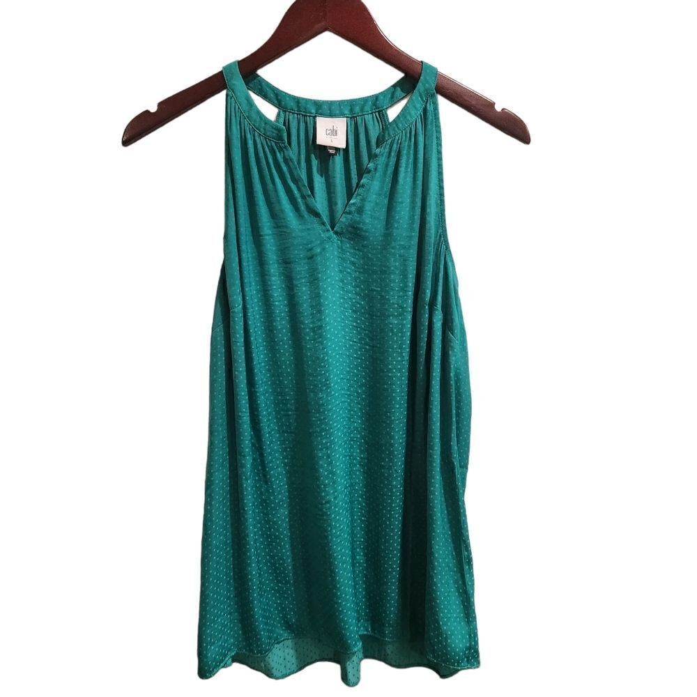  Cabi 5549 Green Sleveless Lush Blouse Top Small - Picture 2 of 7